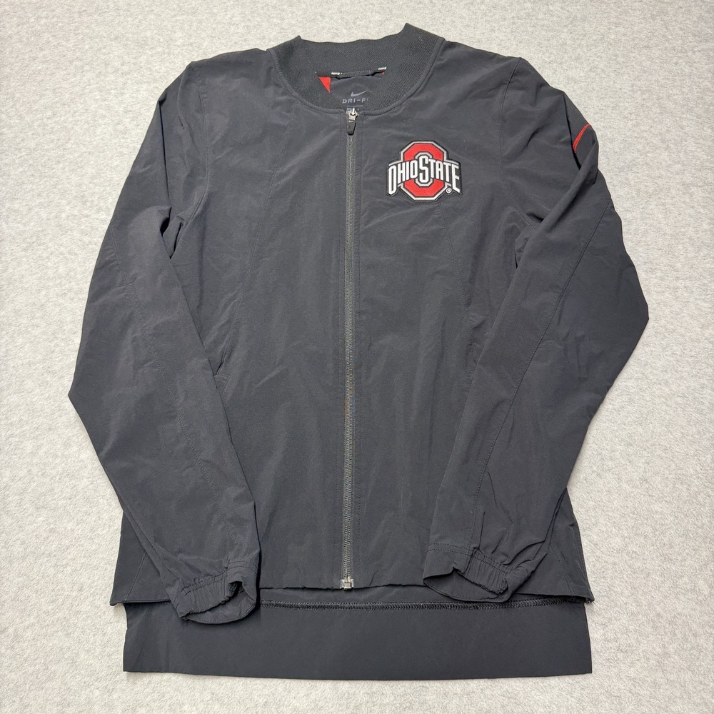 Ohio State Buckeyes Jacket Mens Small Black NCAA Basketball Nike Dri-FIT Zip